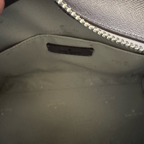 Kate Spade Madison Medium Metallic Gray Saffiano Pvc Satchel Purse Handbag - Picture 10 of 12